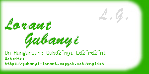 lorant gubanyi business card